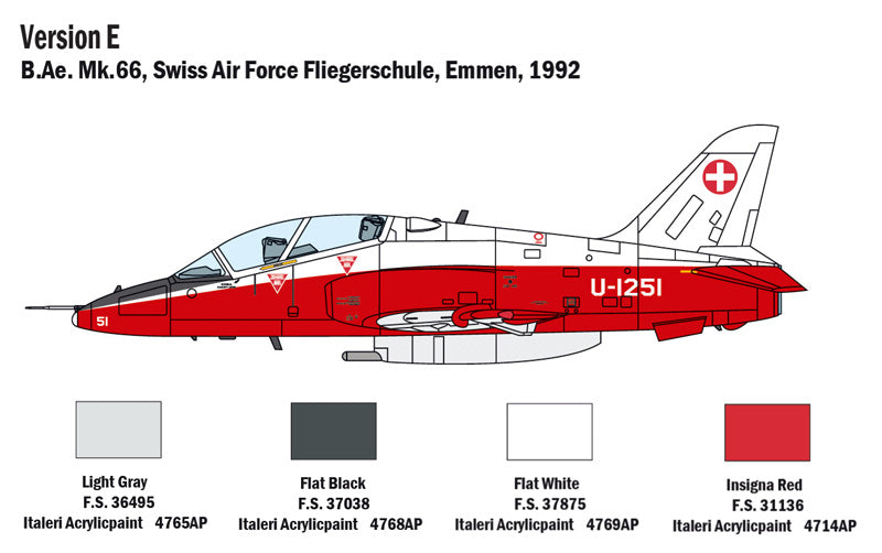 Hawker Siddeley Hawk T1, 1/72 Scale Plastic Model Kit Swiss Air Force LIvery