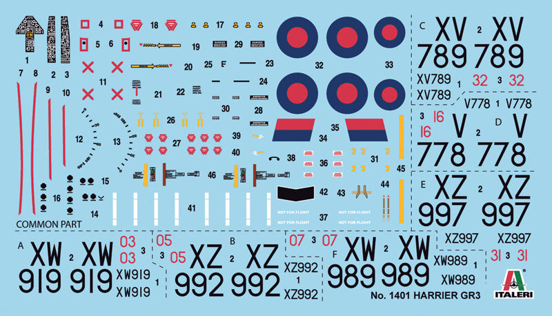 Hawker Harrier GR.3 Falklands War, 1/72 Scale Model Kit Decals