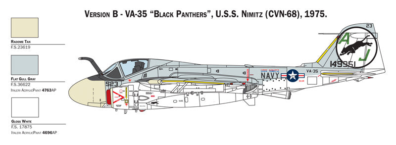 Grumman KA-6D Intruder, 1/72 Scale Plastic Model Kit VA-35 Livery 1975