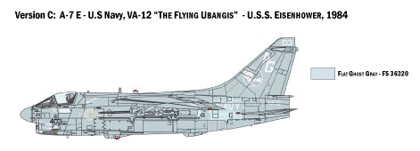 Ling-Temco-Vought (LTV) A-7E Corsair II, 1/72 Scale Plastic Model Kit VA-12 Livery 1984