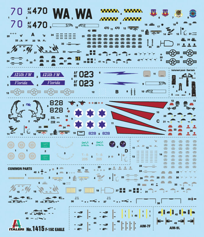 McDonnell Douglas 15-C Eagle, 1/72 Scale Model Kit Decals