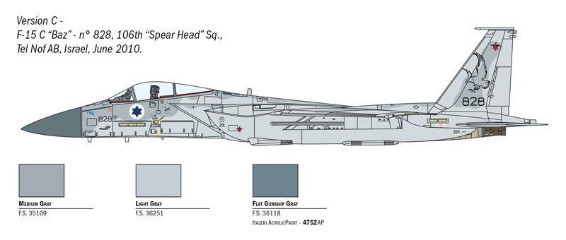 McDonnell Douglas 15-C Eagle, 1/72 Scale Model Kit Israel