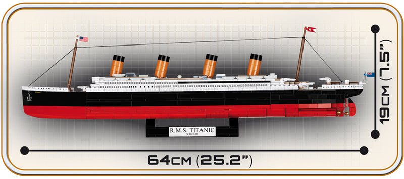 RMS Titanic 1:450 Scale, 960 Piece Block Kit Dimensions