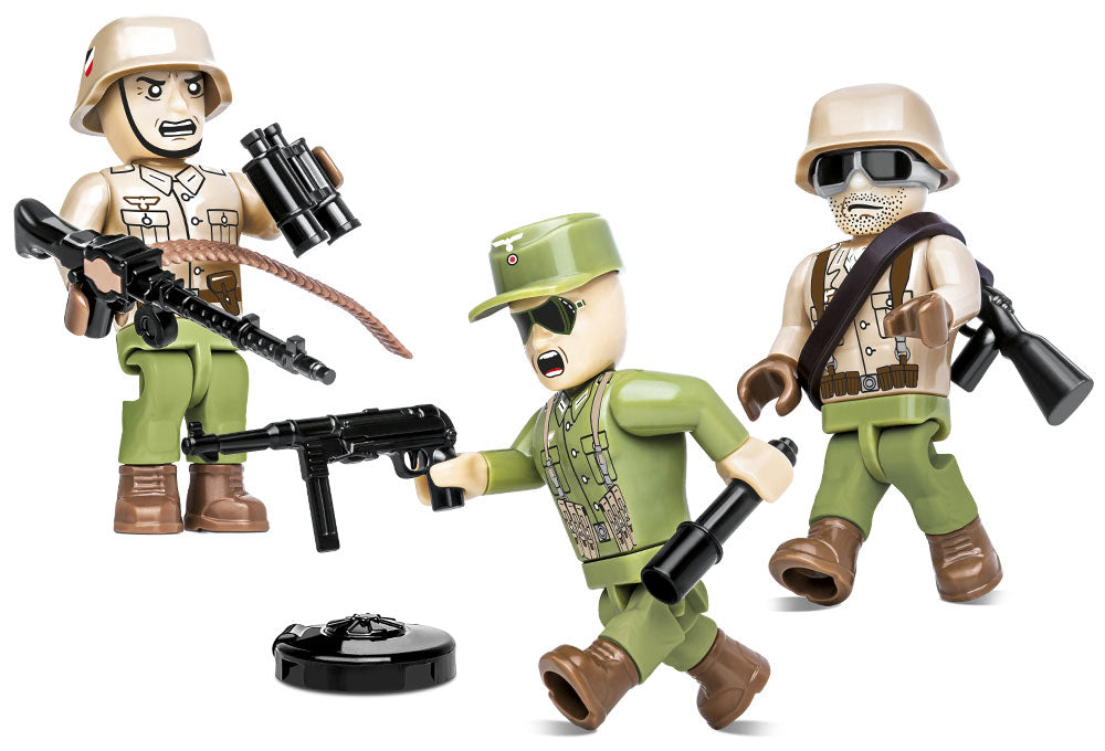 German Africa Korps WW2, 30 Piece Block Kit Detailed View