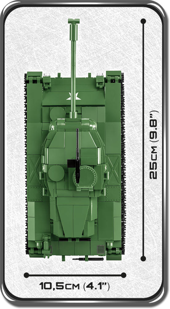 M41A3 Walker Bulldog Tank 625 Piece Block Kit Top View Dimensions