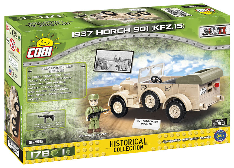 1937 Horch 901 kfz.15 Desert Afrika Korps, 178 Piece Block Kit Back Of Box
