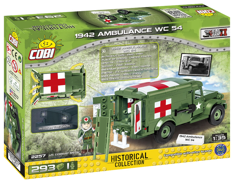 1942 Ambulance WC 54, 293 Piece Block Kit Back Of Box