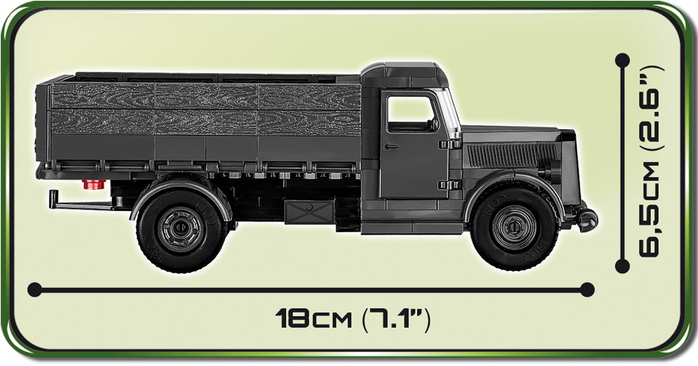 Opel Blitz 3.6-36S, 242 Piece Block Kit Side View Dimensions