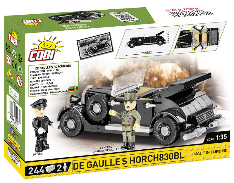 1936 Horch 830 BL Charles De Gaulle’s, 244 Piece Block Kit Back of Box