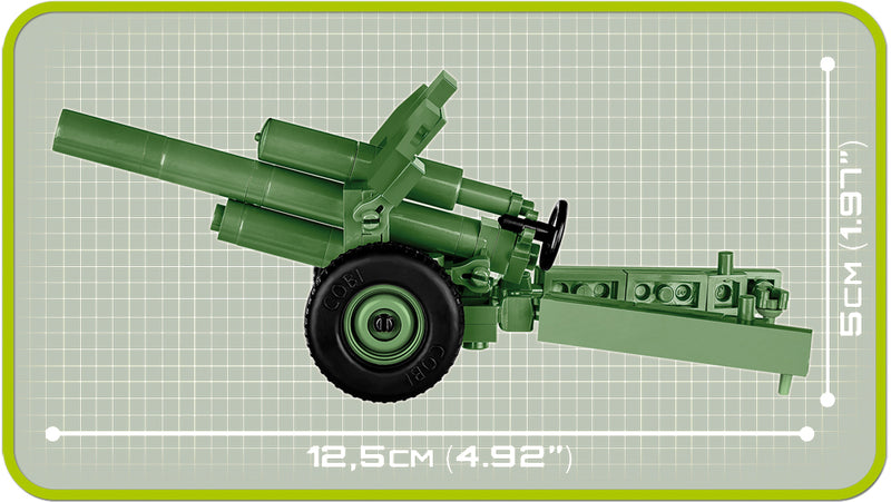 122mm Howitzer M30, 72 Piece Block Kit Dimensions