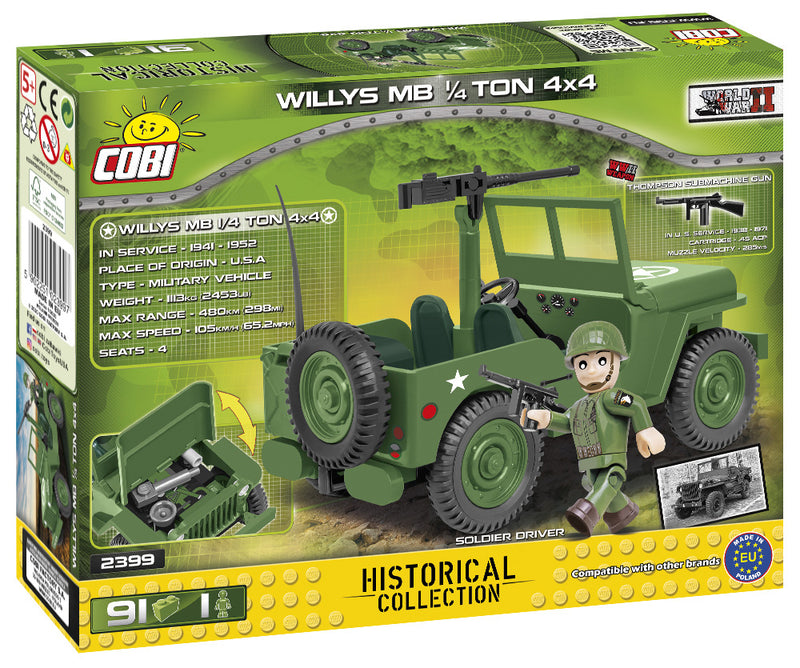 Willys MB ¼ Ton 4 x 4 “Jeep”, 91Piece Block Kit Back Of Box