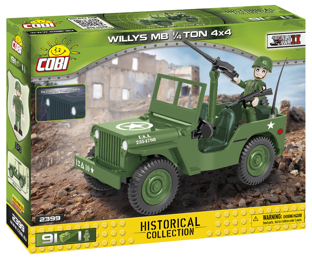 Willys MB ¼ Ton 4 x 4 “Jeep”, 91Piece Block Kit By Cobi