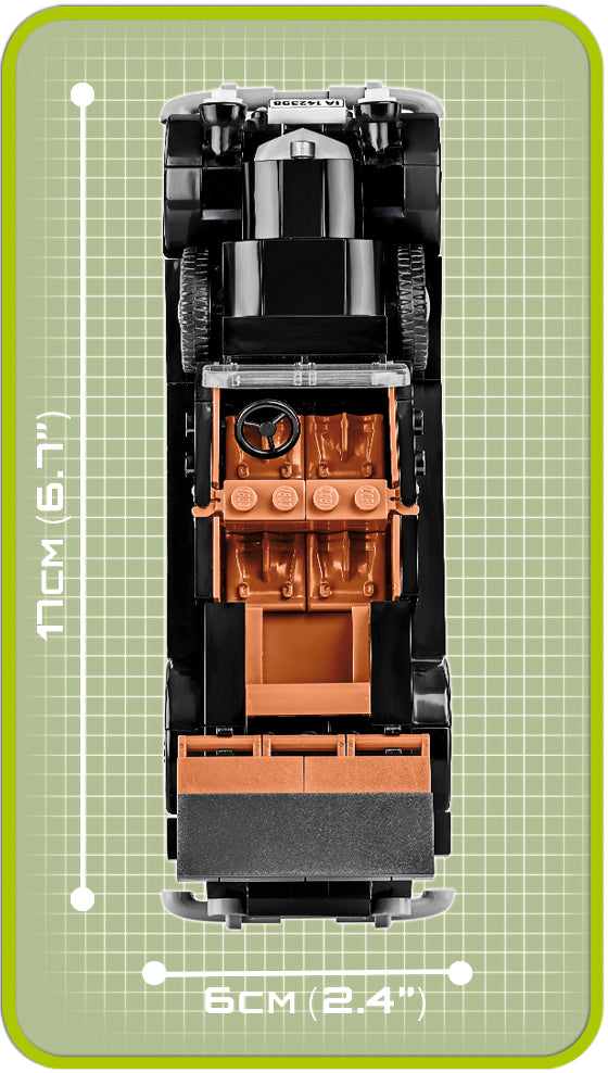 1938 Mercedes 770, 250 Piece Block Kit Top View Dimensions