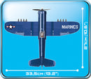 Vought AU-1 Corsair, 330 Piece Block Kit Top View Dimensions