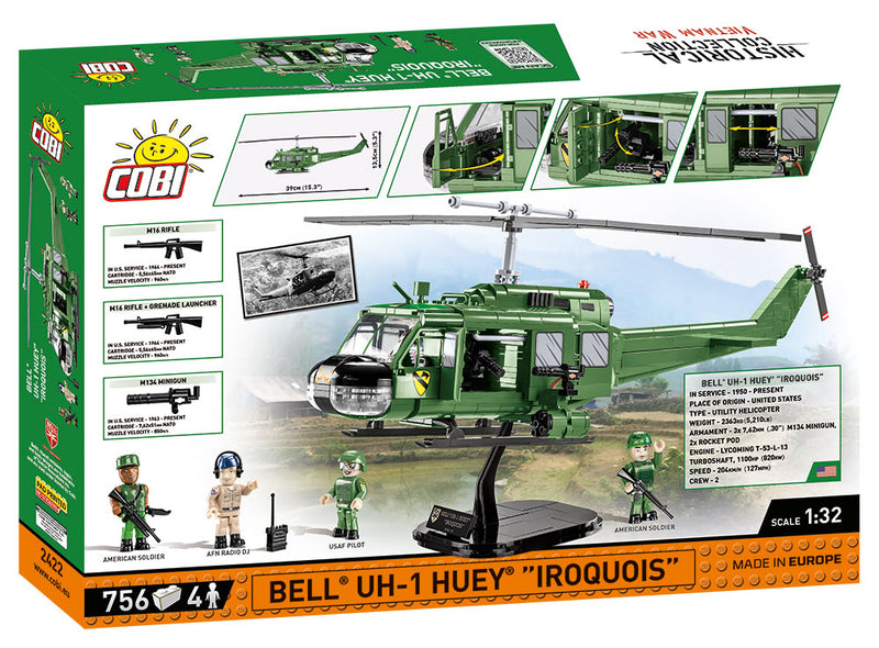 Bell UH-1 Iroquois “Huey” Helicopter, Executive Edition 756 Piece Block Kit Back Of Box