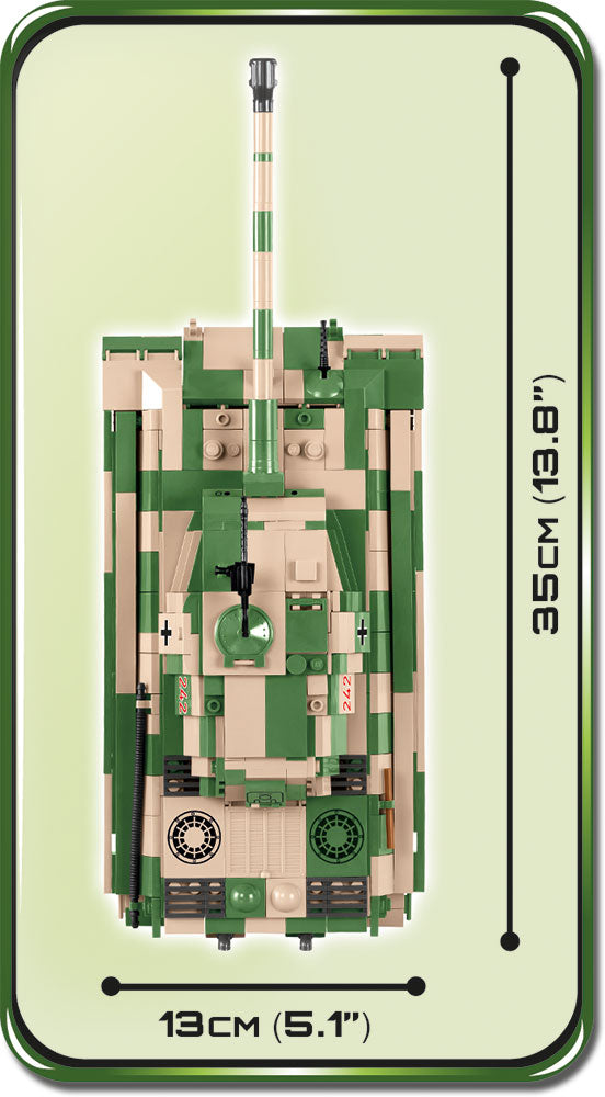 Tiger II (PzKpfw VI B “Konigstiger”) Porsche Turret,  630 Piece Block Kit By Cobi Top View Dimensions