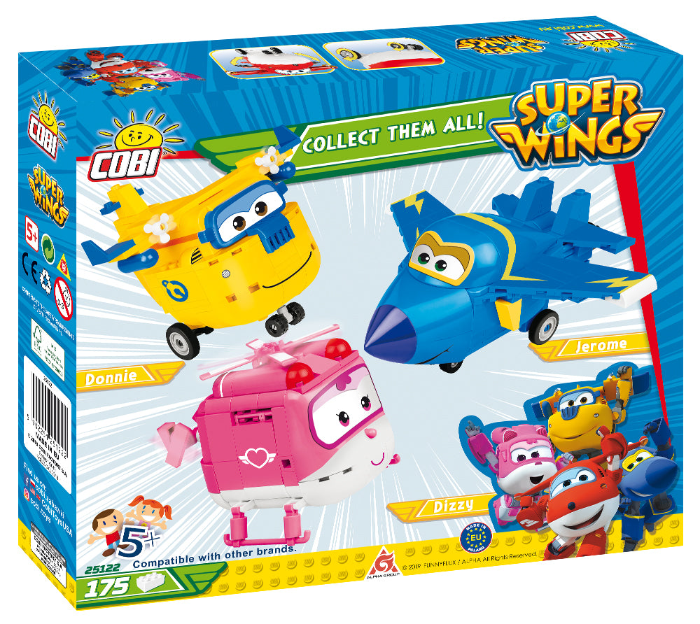 Super Wings Jett, 175 Piece Block Kit By Cobi Back Of Box