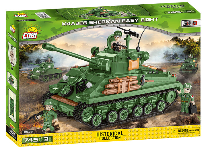 M4A3E8 “Easy Eight”  Sherman Tank  725 Piece Block Kit By Cobi