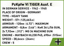 Tiger I Panzer VI Ausf. E Tank, 800 Piece Block Kit Technical Detail