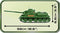 SU-100 Tank Destroyer, 655 Piece Block Kit Side View Dimensions