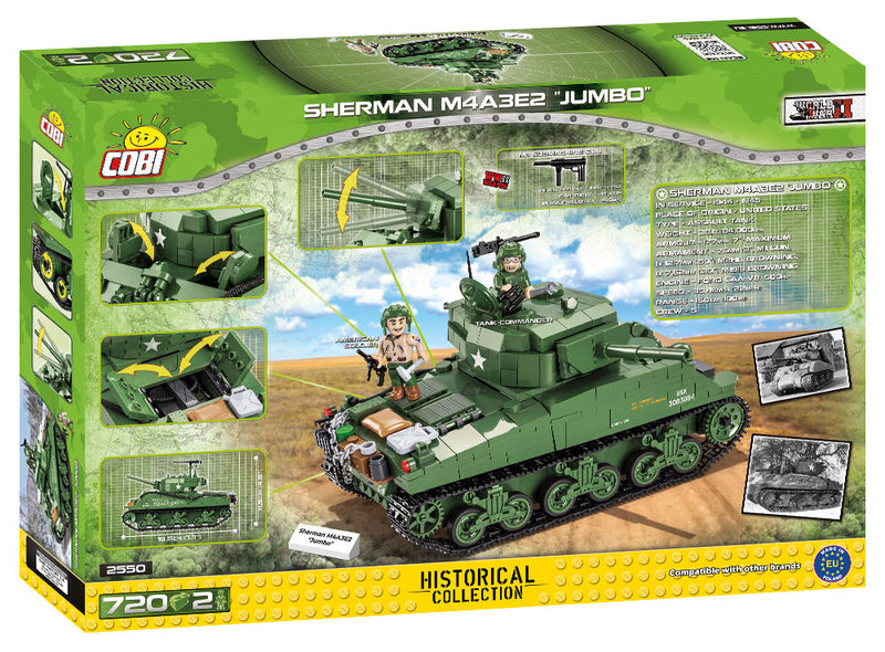 M4A3E2 “Jumbo” Sherman Tank 720 Piece Block Kit Back Of Box