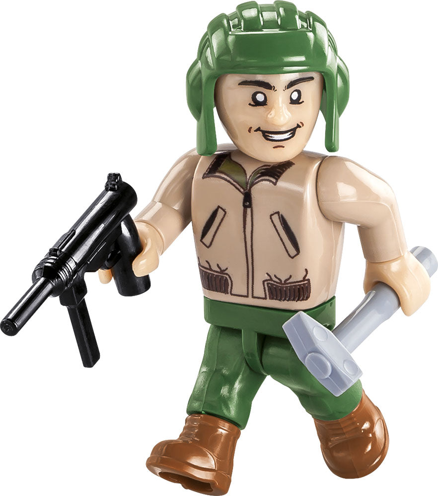M4A3E2 “Jumbo” Sherman Tank 720 Piece Block Kit Crewman Detail