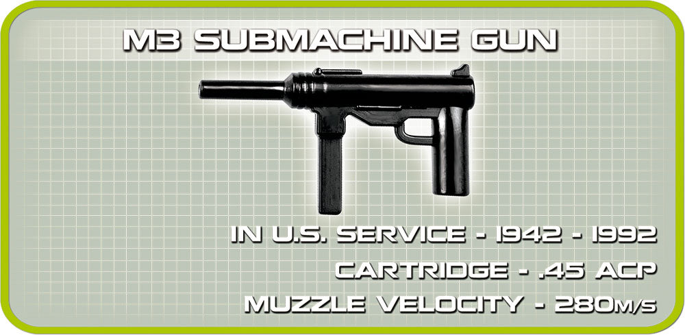 M4A3E2 “Jumbo” Sherman Tank 720 Piece Block Kit M3 Submachine Gun