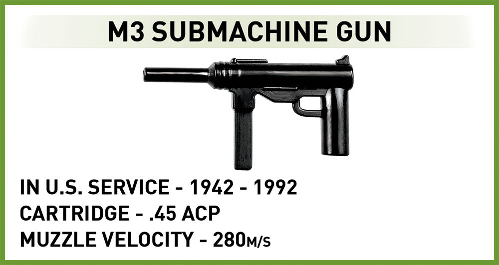 M4A3 Sherman Tank & T34 Calliope, Executive Edition 1230 Piece Block Kit M3 Submachine Gun