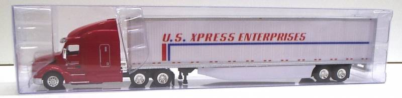 Peterbilt 579 Sleeper Cab (Red) 53’ Dry Van U.S. Xpress Enterprises, 1:87 (HO) Scale Model