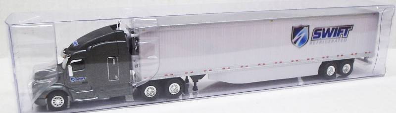 Peterbilt 579 Sleeper Cab (Gray) 53’ Refrigerated Van Swift Transportation, 1:87 (HO) Scale Model