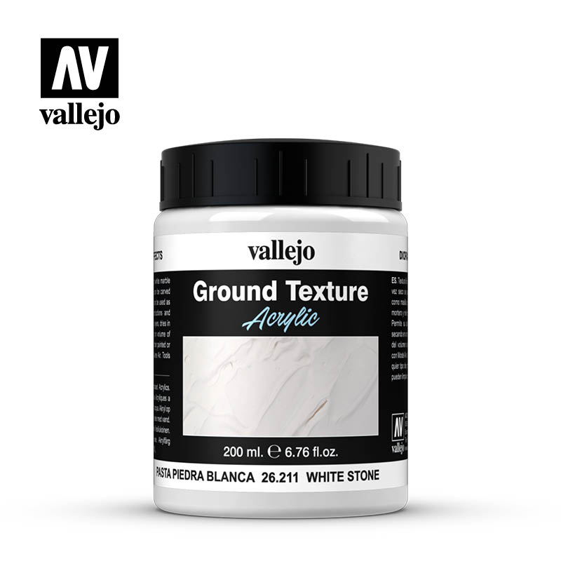 White Stone Acrylic Diorama Effects Ground Texture 200 ml Bottle By Acrylicos Vallejo