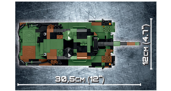 Leopard 2A4 Main Battle Tank, 864 Piece Block Kit Top View Dimensions 