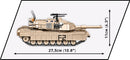 M1A2 Abrams Main Battle Tank, 975 Piece Block Kit Side View Dimensions