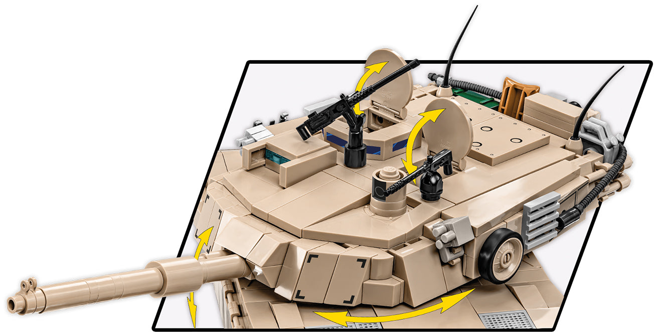 M1A2 Abrams Main Battle Tank, 975 Piece Block Kit Turret Close Up