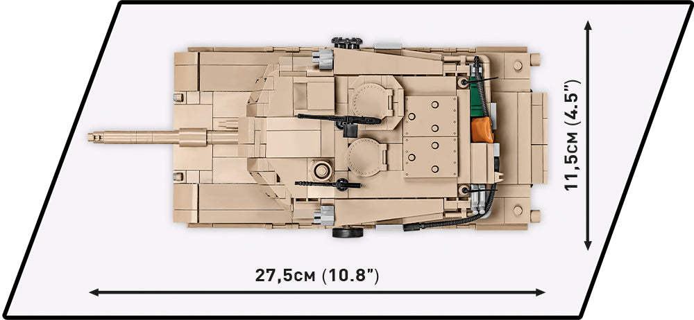 M1A2 Abrams Main Battle Tank, 975 Piece Block Kit Top View