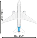 Boeing 787 Dreamliner, 836 Piece Block Kit Top View Dimensions