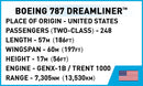 Boeing 787 Dreamliner, 836 Piece Block Kit Technical Information