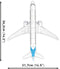 Boeing 737-8 Max, 340 Piece Block Kit Top View Dimensions