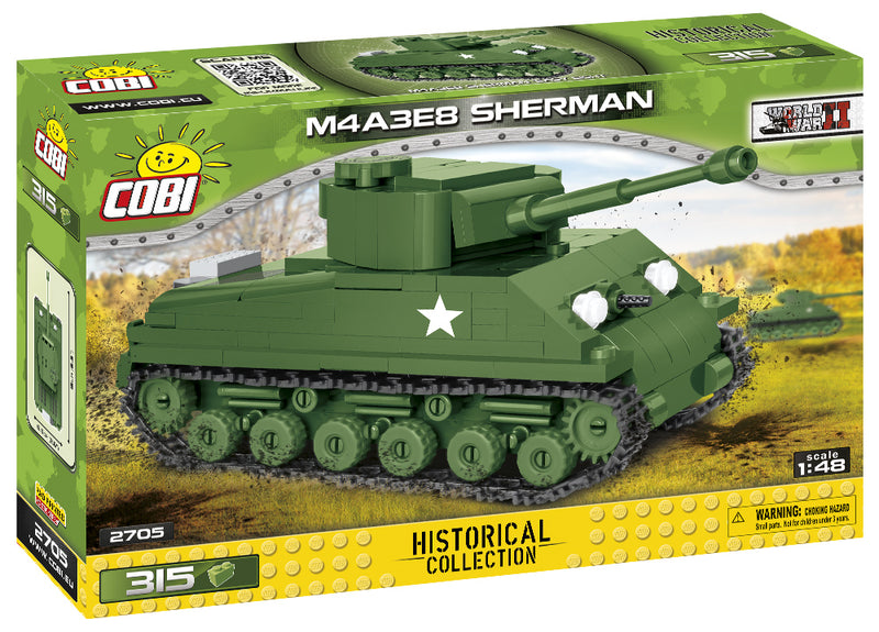 M4A3E8 Sherman Tank, 315 Piece Block Kit