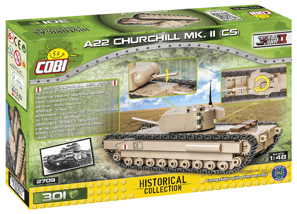 A22 Churchill MK. II Tank, 301 Piece Block Kit Back Of Box