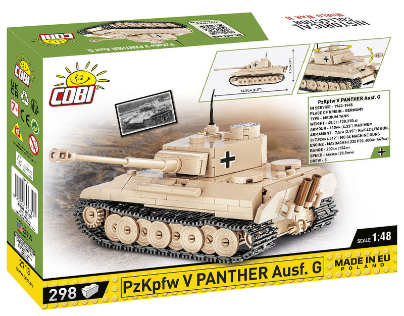 Panzer V Ausf. G Panther Tank, 298 Piece Block Kit Back Of Box
