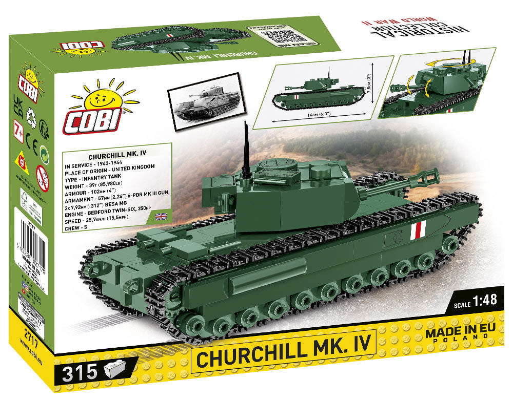 A22 Churchill MK. IV Tank, 315 Piece Block Kit Back Of Box