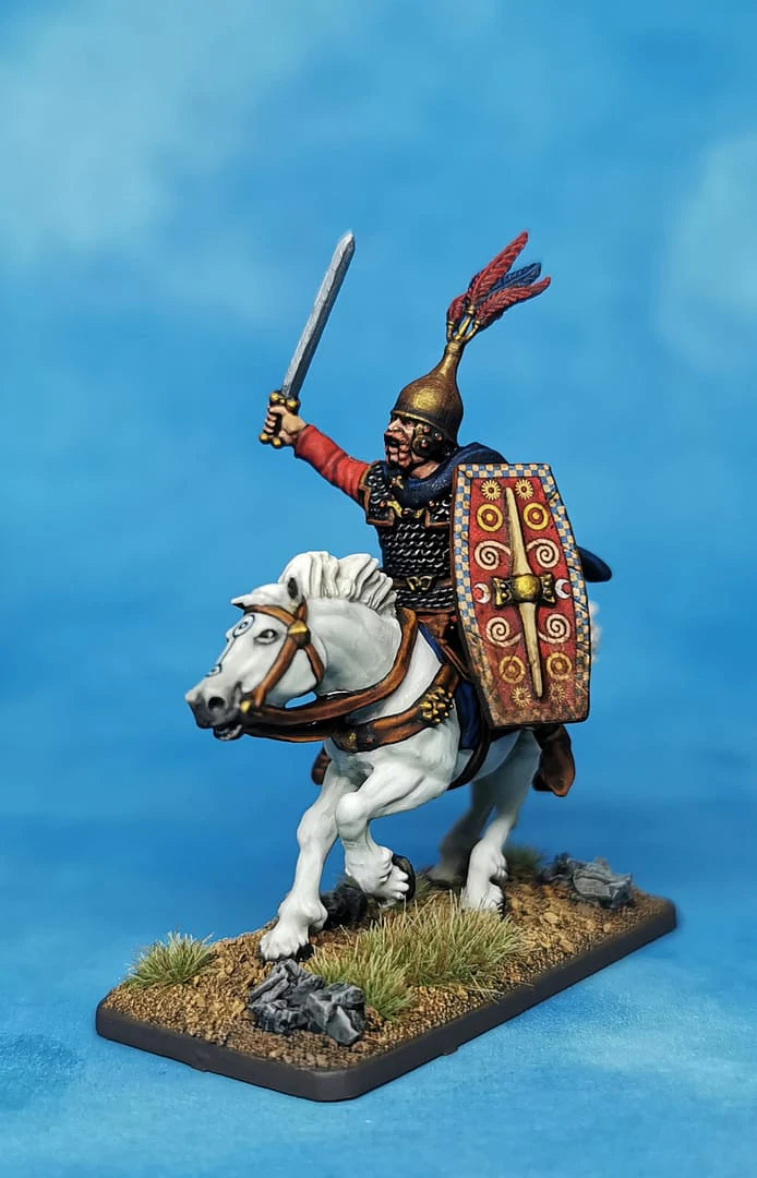 Ancient Gallic Cavalry 28 mm Scale Model Plastic Figures Painted  Mounted Swordsman