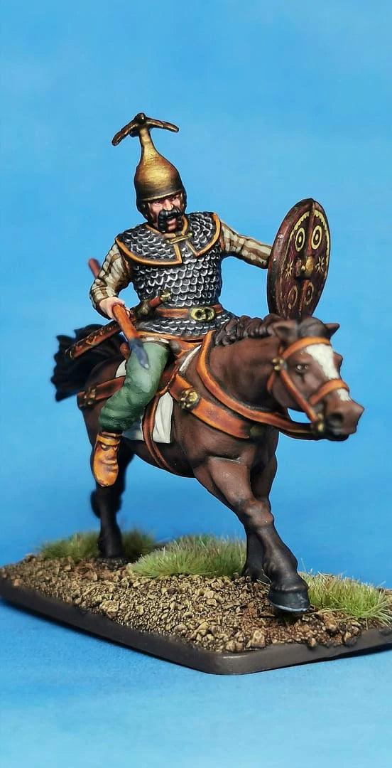 Ancient Gallic Cavalry 28 mm Scale Model Plastic Figures Painted Spearman
