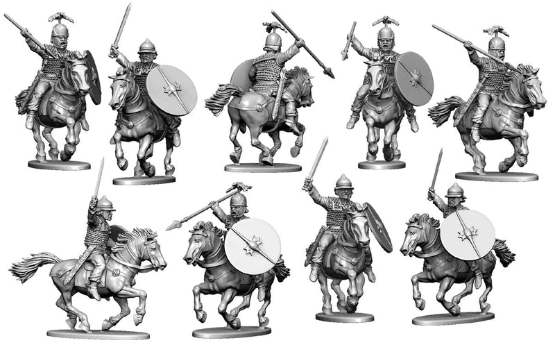 Ancient Gallic Cavalry 28 mm Scale Model Plastic Figures Assembled Examples