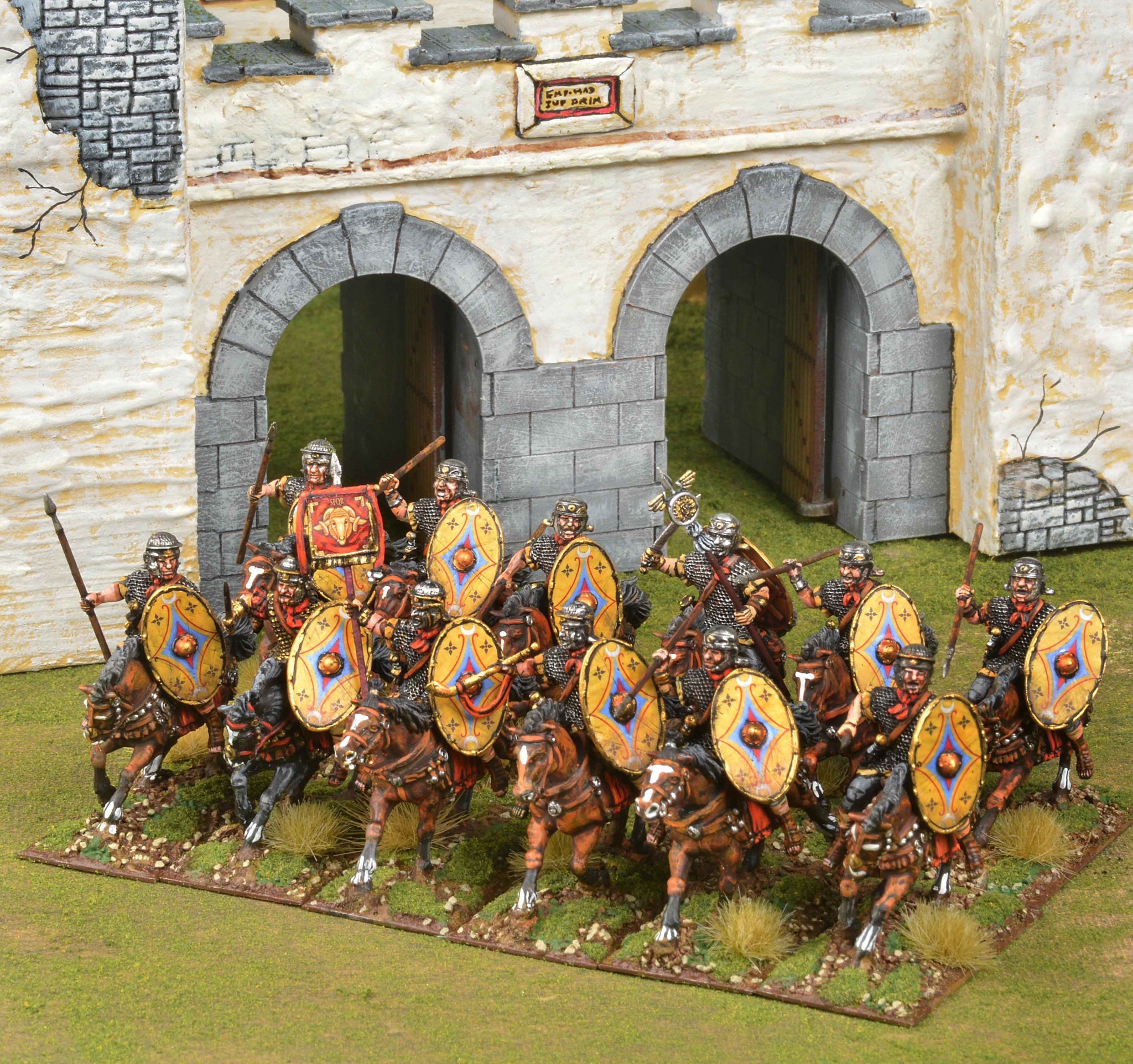 Early Imperial Roman Cavalry, 28 mm Scale Model Plastic Figures Painted Example