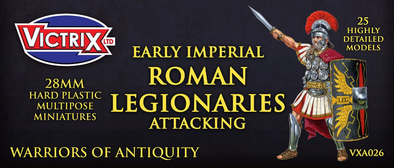 Early Imperial Roman Legionaries Attacking, 28 mm Scale Model Plastic Figures