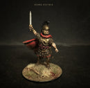 Early Imperial Roman Legionaries Attacking, 28 mm Scale Model Plastic Figures Close Up