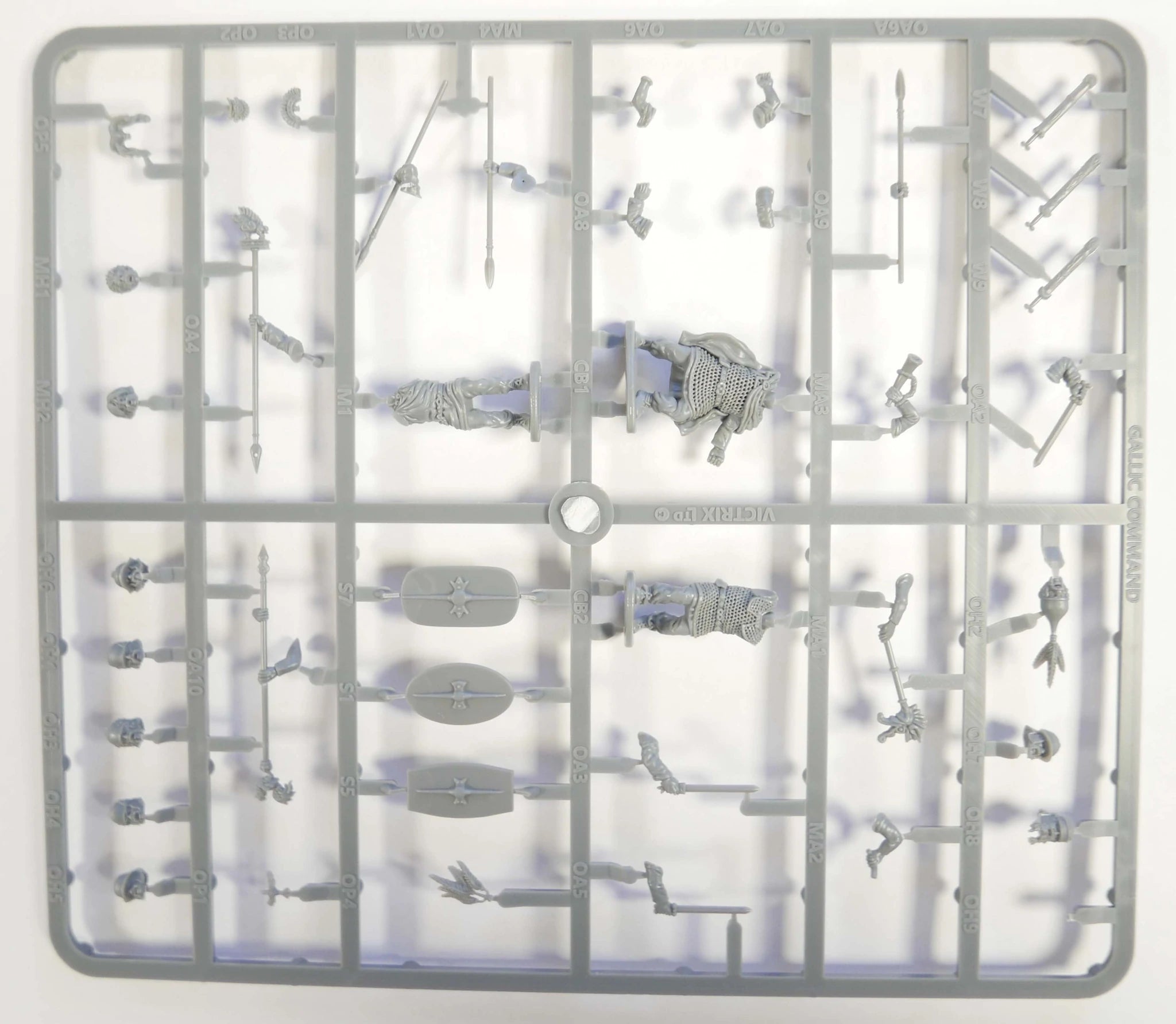 Gallic Armoured Warriors, 28 mm Scale Model Plastic Figures Frame Example