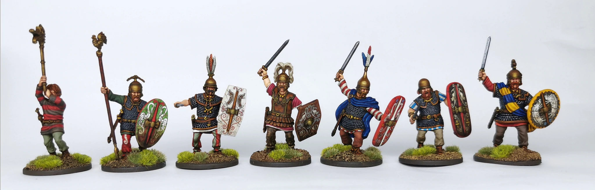 Gallic Armoured Warriors, 28 mm Scale Model Plastic Figures Painted Figures
